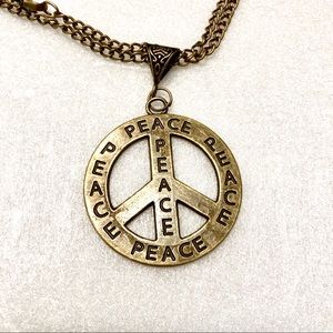 Peace Pendant on a Chain Link Necklace